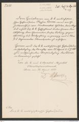 k.k. naturhistorisches Hofmuseum, Intendanzakten 1885-1896 (Hauer), Aktenzahl Z.277.a/1888, Seite 1